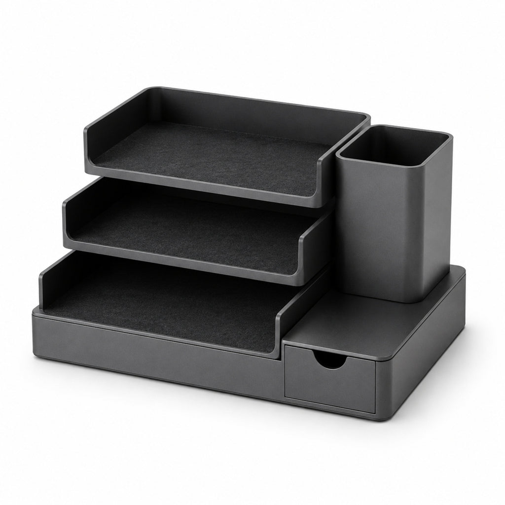 Organiseur Horizon – Rangement de bureau modulaire en aluminium graphite