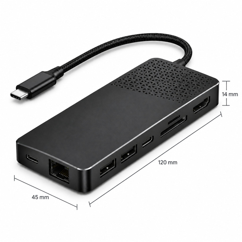 Dock Vector – Hub USB-C 8-en-1 compact en aluminium graphite
