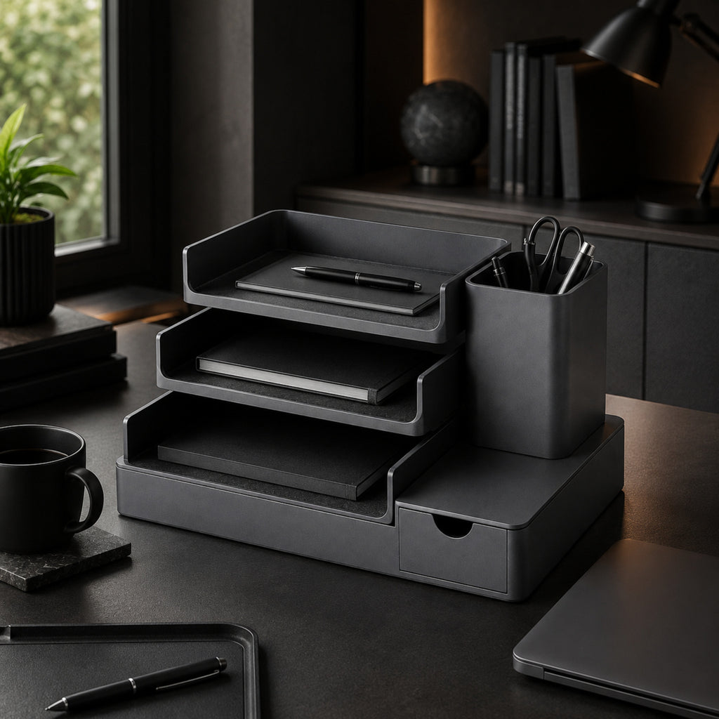 Organiseur Horizon – Rangement de bureau modulaire en aluminium graphite