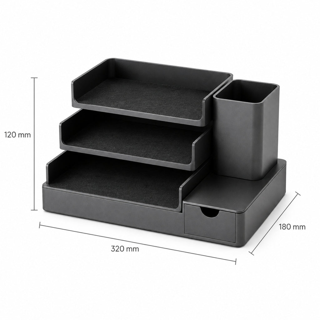 Organiseur Horizon – Rangement de bureau modulaire en aluminium graphite