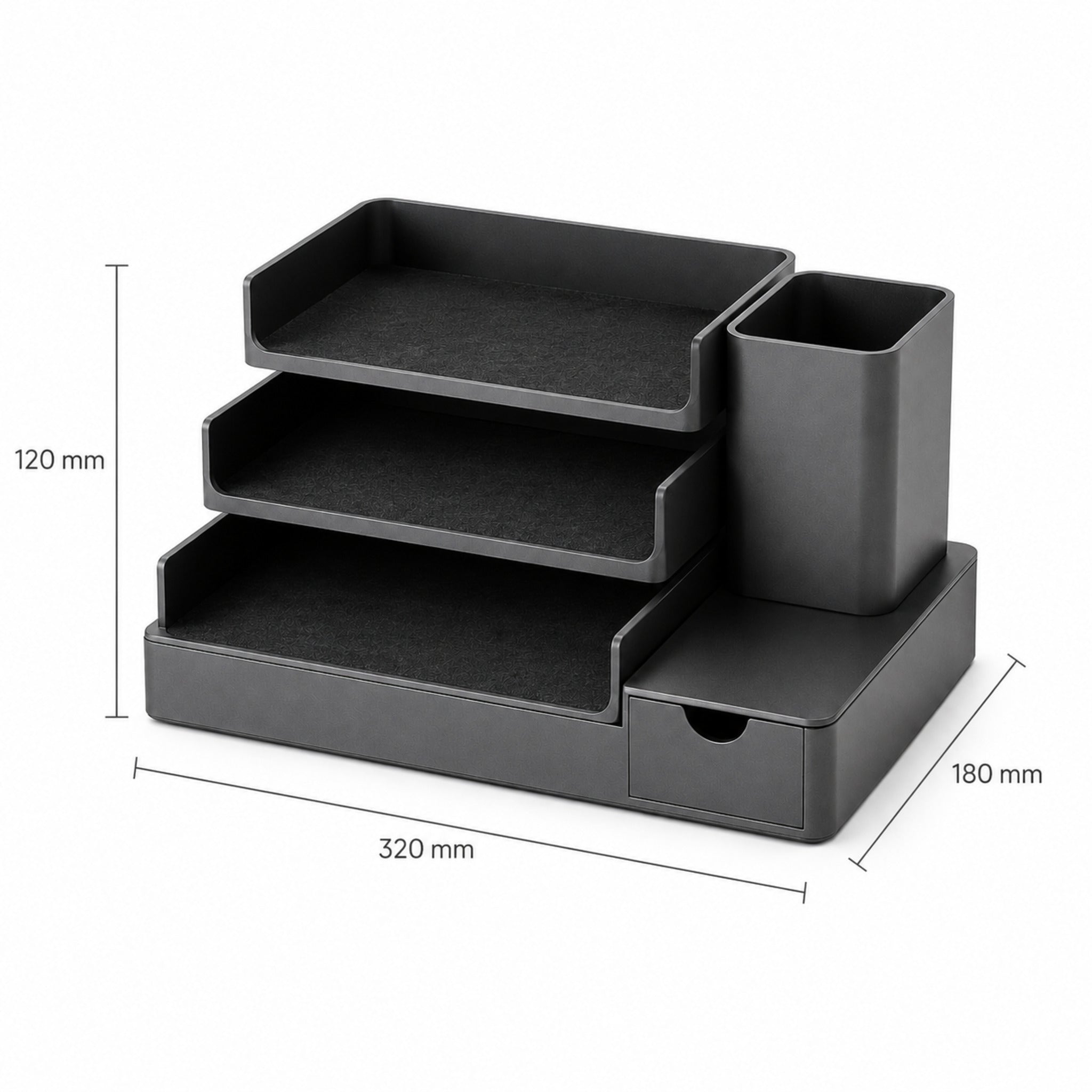 Organiseur Horizon – Rangement de bureau modulaire en aluminium graphite
