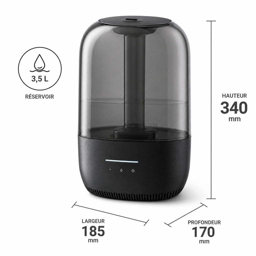 Humidificateur Brume – Humidificateur intelligent à brume froide 3,5 L