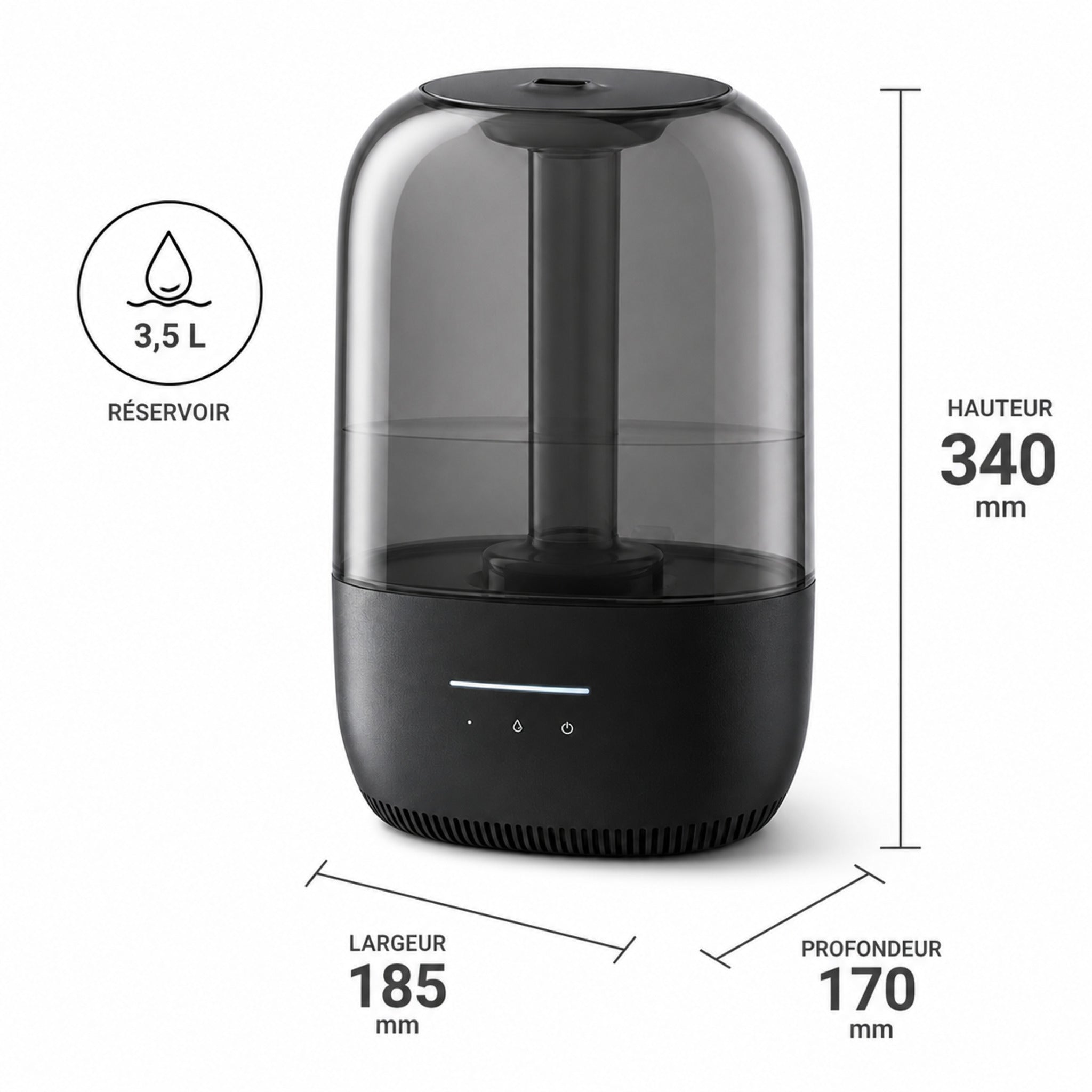 Humidificateur Brume – Humidificateur intelligent à brume froide 3,5 L