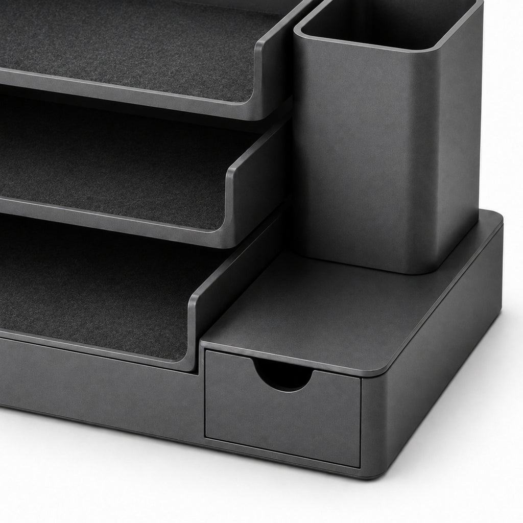 Organiseur Horizon – Rangement de bureau modulaire en aluminium graphite