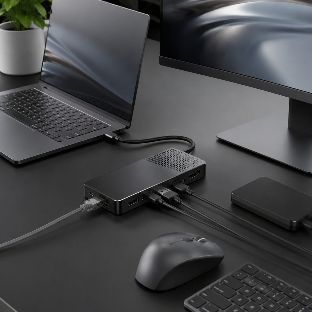 Dock Vector – Hub USB-C 8-en-1 compact en aluminium graphite