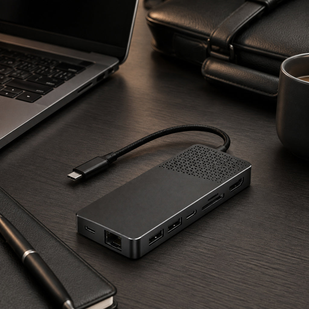Dock Vector – Hub USB-C 8-en-1 compact en aluminium graphite