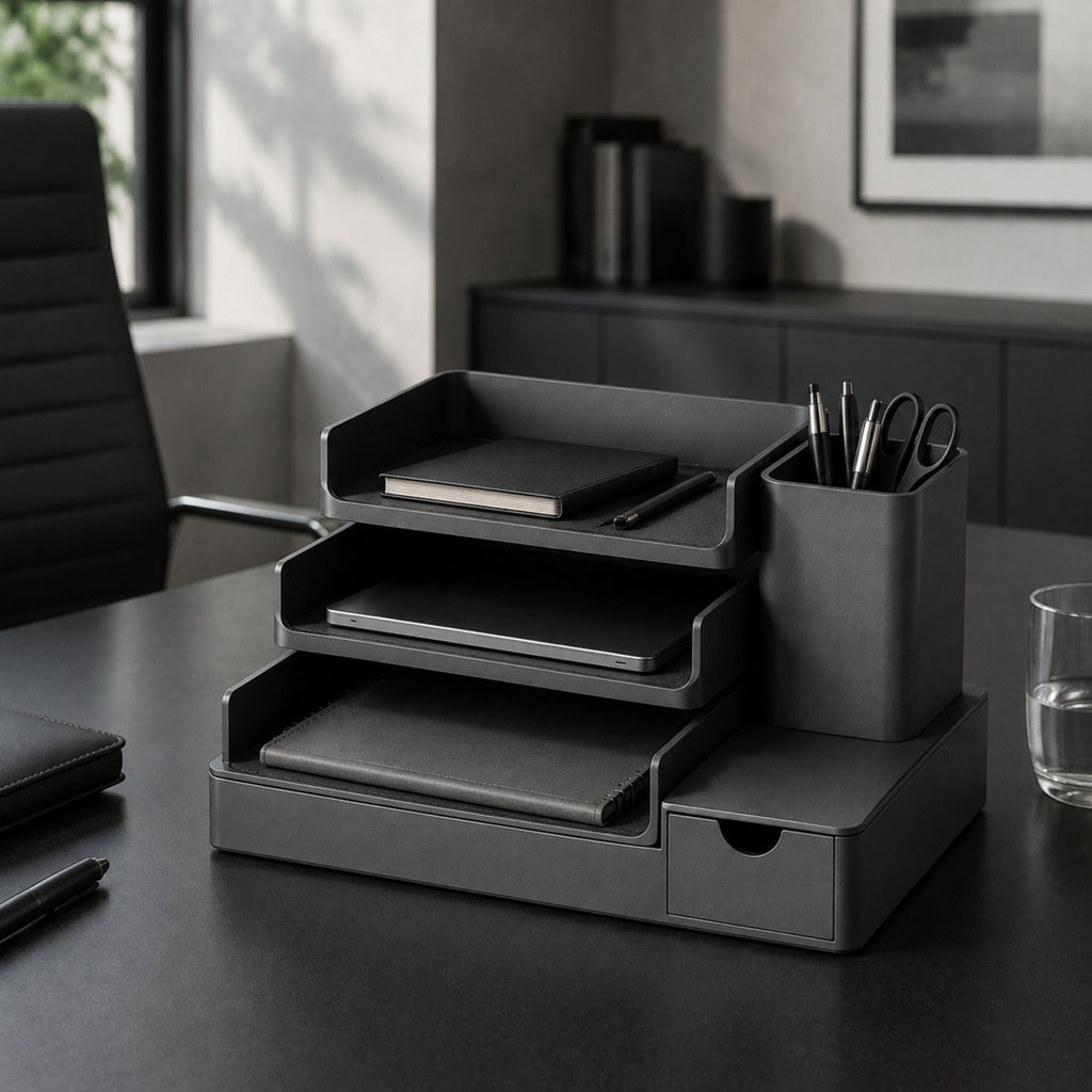Organiseur Horizon – Rangement de bureau modulaire en aluminium graphite